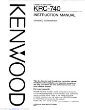 KENWOOD KRC-740 Instruction Manual