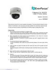 EverFocus EDH5240 Operation Instructions Manual