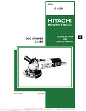 Hitachi G 13SR Technical Data And Service Manual