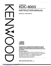 KENWOOD KDC-8003 Instruction Manual