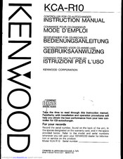 KENWOOD KCA-R10 Instruction Manual