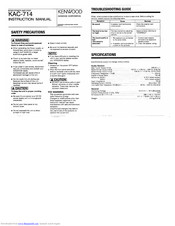 KENWOOD KAC-714 Instruction Manual