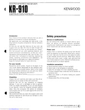 KENWOOD KR-910 Instruction Manual