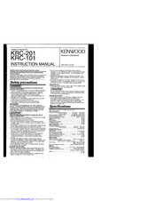 KENWOOD KRC-201 Instruction Manual