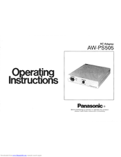 Panasonic AWPS505 - AC ADAPTOR Operating Instructions Manual