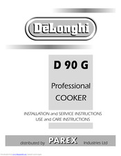 Delonghi D 90 G Installation And Service Instructions Manual