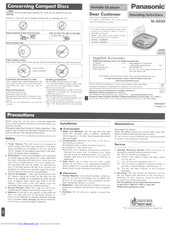 Panasonic SLS355 - PORT. COMPACT DISC Operating Instructions Manual