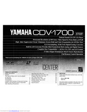 Yamaha CDV-1700 Owner's Manual