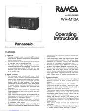 Ramsa Ramsa WR-M10A Operating Instructions Manual