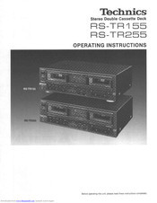 Technics RSTR255 - DUAL CASS RECORDER Operating Instructions Manual