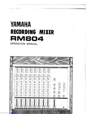 Yamaha RM804 Operation Manual