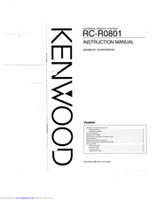 Kenwood RC-R0801 Instruction Manual