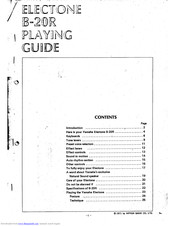 Yamaha Electone B-20R Playing Manual