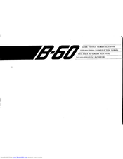 Yamaha Electone B-60 Manual