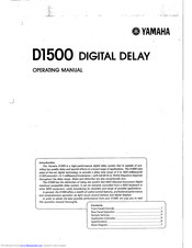 Yamaha D1500 Operating Manual