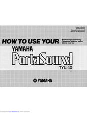 Yamaha PortaSound TYU-40 Owner's Manual
