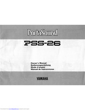 Yamaha PortaSound PSS-26 Owner's Manual
