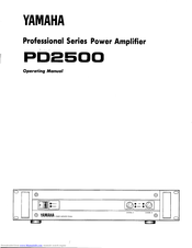 Yamaha PD2500 Operating Manual