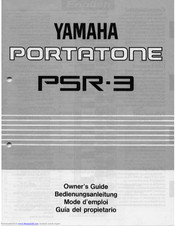 Yamaha PortaTone PSR-3 Owner's Manual