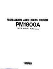 Yamaha PM1800A Operating Manual