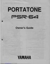 Yamaha PortaTone PSR-64 Owner's Manual