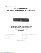 Waters Network Systems MS1008-2G-4POE Operating Manual