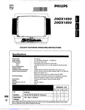 Philips 20GX1850 Operating Instructions Manual