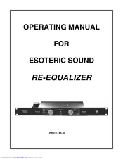 Esoteric Sound Re-Equalizer Operating Manual