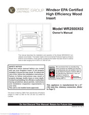 Vermont Castings WR2500X02 Owner's Manual