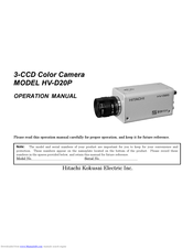 Hitachi HV-D20P Operation Manual