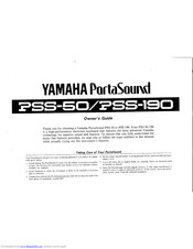 Yamaha PortaSound PSS-190 Owner's Manual