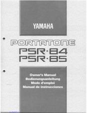 Yamaha PortaTone PSR-85 Owner's Manual