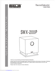Ahuja SWX-200P Operation Manual