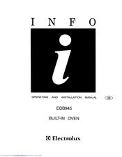 Electrolux EOB945 Operating And Installation Manual