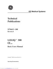 GE Medical Systems LOGIQ 500 User Manual