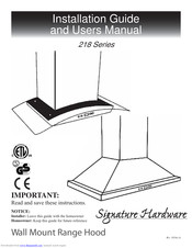 Signature 218 Series Installation Manual And User's Manual