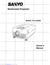 SANYO PLC-5600N Owner's Manual