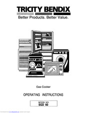 TRICITY BENDIX SGD60 Operating Instructions Manual