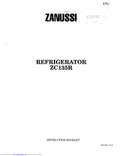 Zanussi ZC135R Instruction Booklet