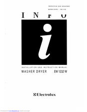 Electrolux EW 1232 W Installation And Instruction Manual