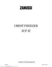 Zanussi ZCF 37 Instruction Booklet