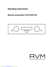 AVM OVATION PA8 Operating Instructions Manual