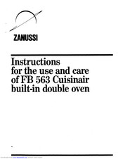 Zanussi FB 563 Use And Care Instruction
