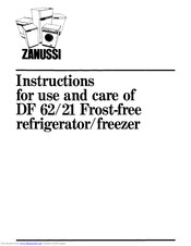 Zanussi DF62/21 Use And Care Instruction