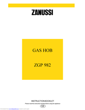Zanussi ZGP 982 Instruction Booklet