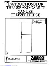 Zanussi ZF47/55 Instructions For Use Manual