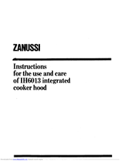 Zanussi IH6013 Instructions For The Use And Care