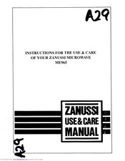 Zanussi ME965 Instructions For Use And Care Manual
