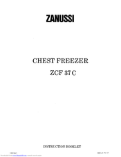 Zanussi ZCF 37 C Instruction Booklet
