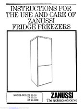 Zanussi ZF 62/26 Instructions For Use And Care Manual